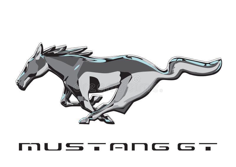 Logo Mustang redaktionelles stockfotografie. Illustration von farbe