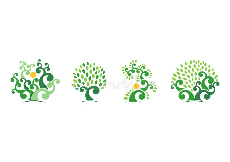 Tree natural logo and green tree ecology illustration symbol icon vector design. Tree natural logo and green tree ecology illustration symbol icon vector design