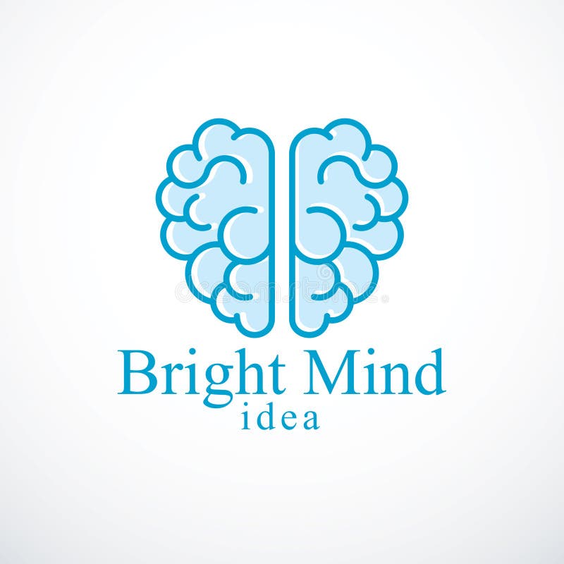 Logo o icona luminoso di vettore di mente con il cervello anatomico umano Thi illustrazione di stock Logo o icona luminoso di vettore di mente con il cervello anatomico umano Thi illustrazione di stock