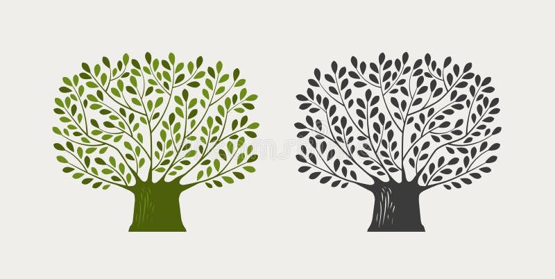 Tree logo or symbol. Nature, ecology, environment icon Vector. Tree logo or symbol. Nature, ecology, environment icon Vector