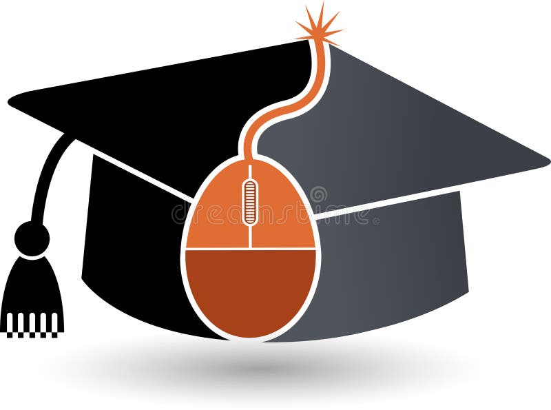 Logo online di istruzione illustrazione di stock