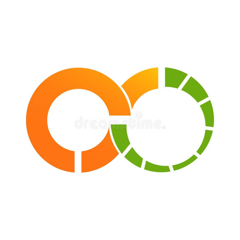 Logo orange de données d'infini de cercle illustration stock Logo orange de données d'infini de cercle illustration stock