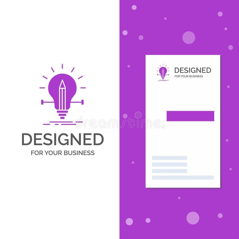 Logo per la lampadina, creativo, soluzione, luce, matita di affari Modello biglietto da visita/di affari porpora verticali Priori royalty illustrazione gratis Logo per la lampadina, creativo, soluzione, luce, matita di affari Modello biglietto da visita/di affari porpora verticali Priori royalty illustrazione gratis
