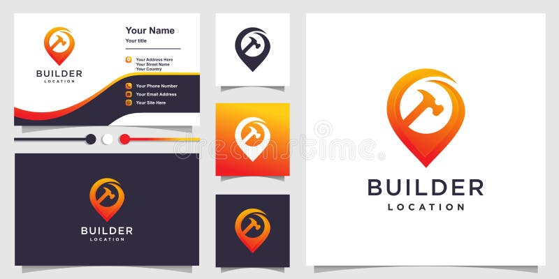 Logo-Position mit kreativem Gradientenform-Premiumvektor stock abbildung