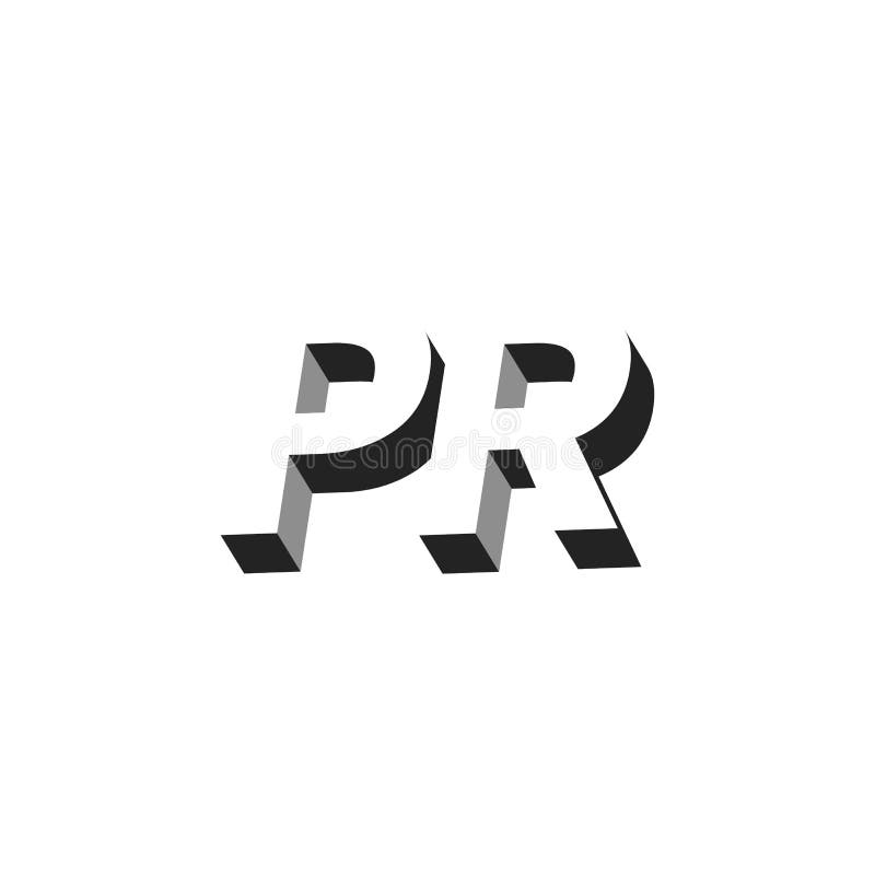 PR logo. Public Relations 3D icon. Minimal abstract vector business symbol. PR logo. Public Relations 3D icon. Minimal abstract vector business symbol