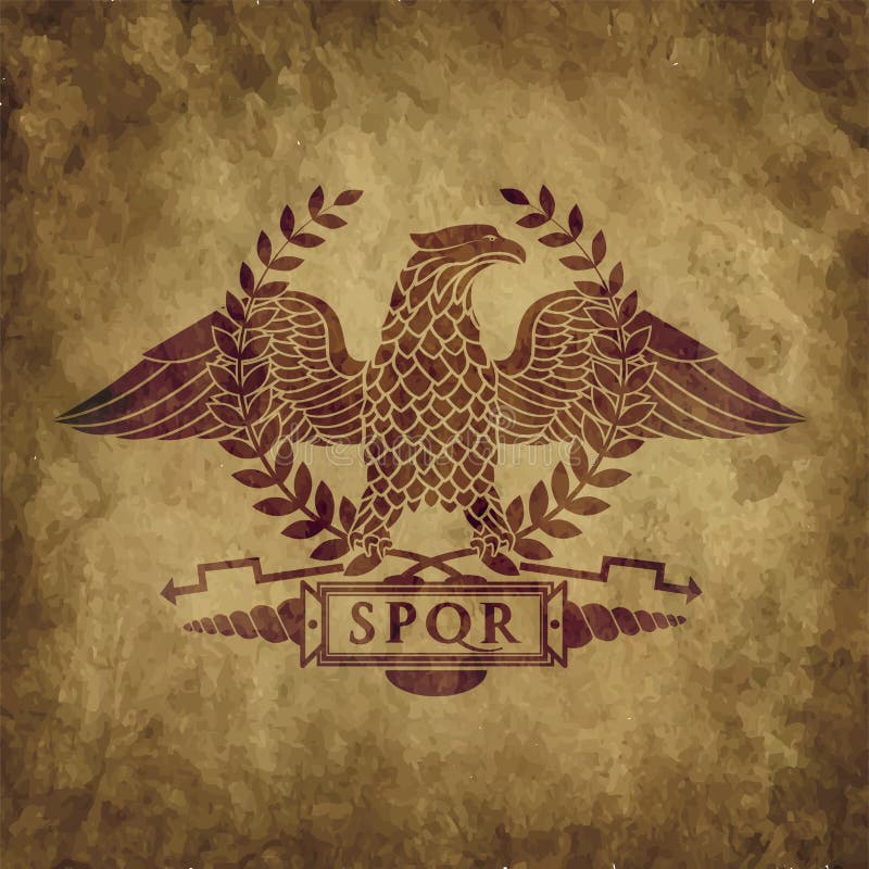 Logo of the Roman Eagle on an Old Shabby Texture Stock Vector ...