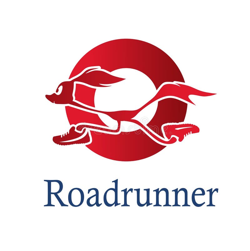 Logo rosso del Roadrunner nel cerchio illustrazione vettoriale Logo rosso del Roadrunner nel cerchio illustrazione vettoriale