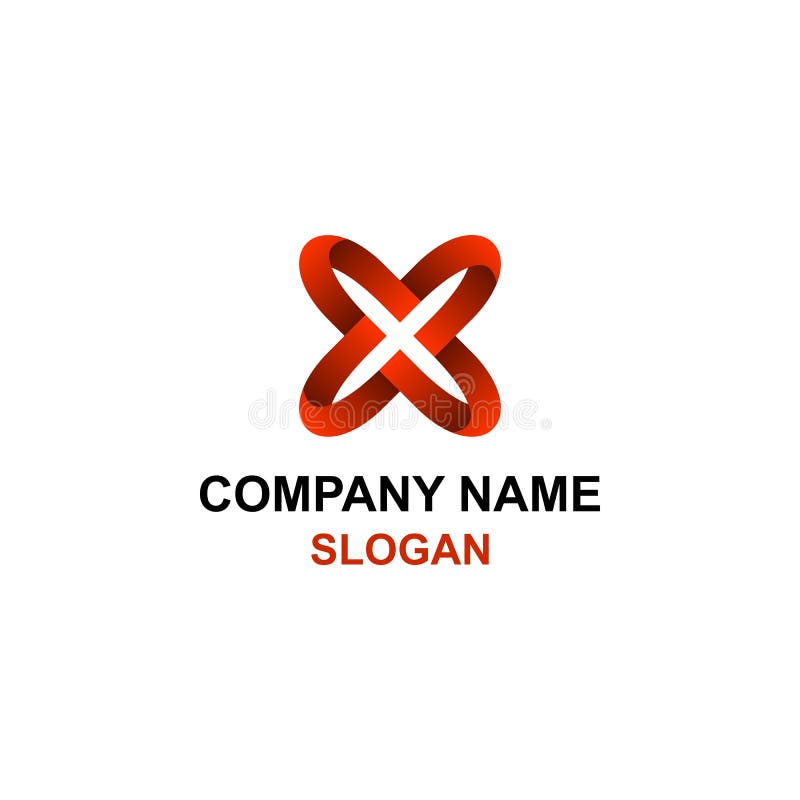 Logo rouge abstrait d'initiale de lettre de X illustration stock Logo rouge abstrait d'initiale de lettre de X illustration stock