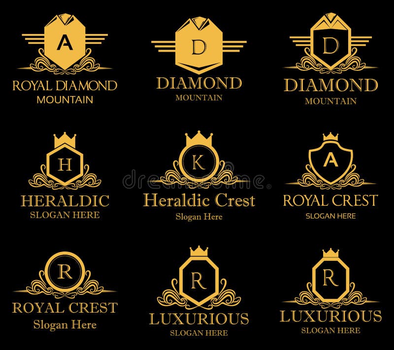 Logo royal héraldique de vecteur de crête illustration libre de droits Logo royal héraldique de vecteur de crête illustration libre de droits