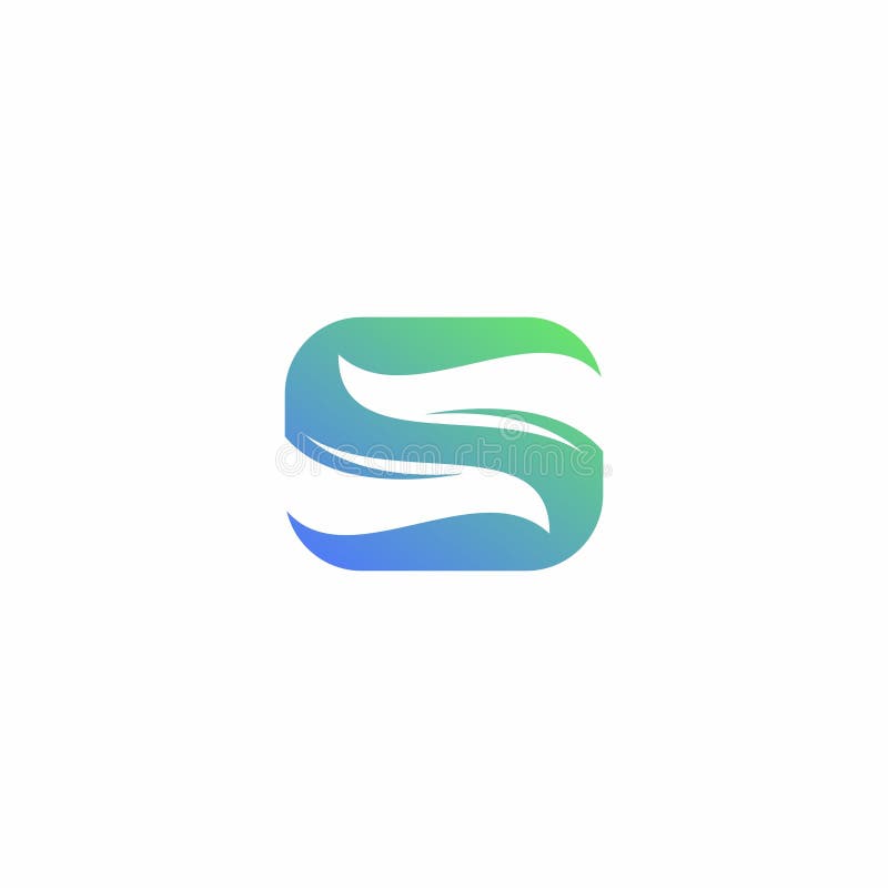 Logo S Leaf Lettera Semplice. S Icona Struttura natura illustrazione di stock