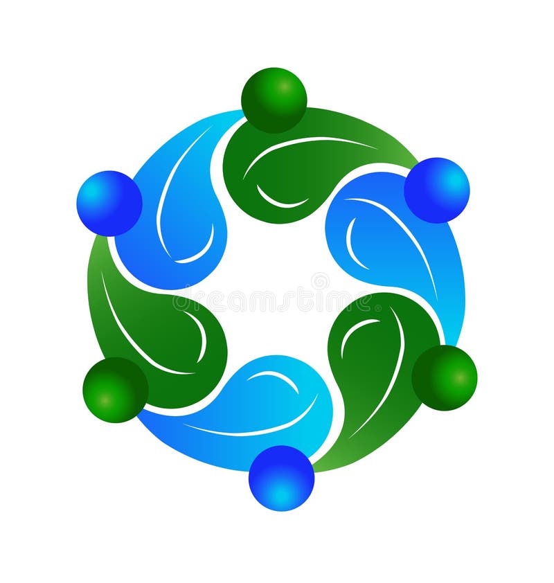 Logo sano della gente di lavoro di squadra illustrazione di stock Logo sano della gente di lavoro di squadra illustrazione di stock