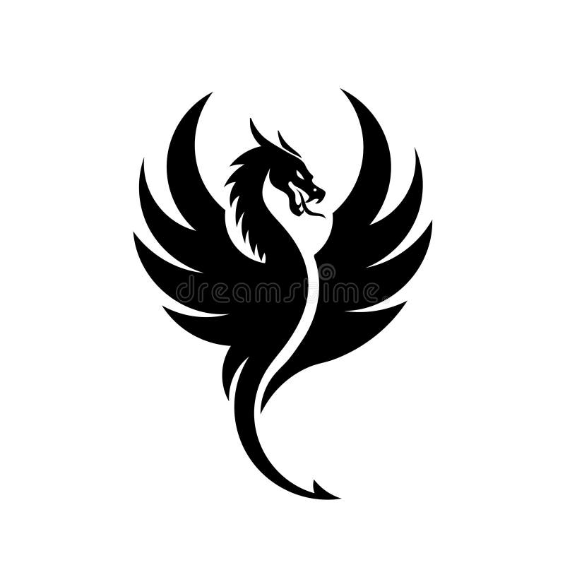 Logo semplice delle siluette dei draghi royalty illustrazione gratis