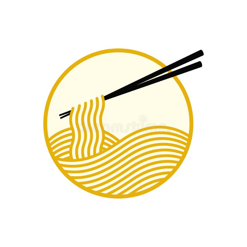 Logo semplice di Noodle in cerchio royalty illustrazione gratis