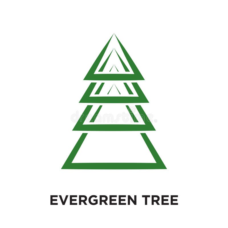 logo sempreverde dell'albero isolato su fondo bianco per il vostro web, m. illustrazione di stock logo sempreverde dell'albero isolato su fondo bianco per il vostro web, m. illustrazione di stock