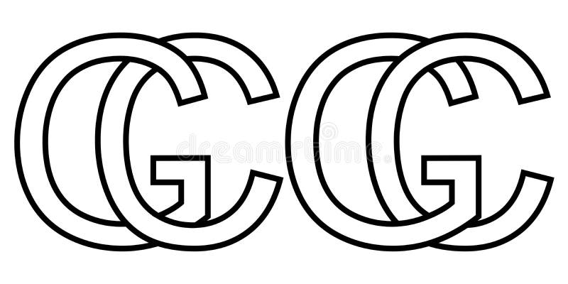 Logo Sign Gc Cg Icon Sign Interlaced Letters C, G Vector Logo Gc, Cg ...