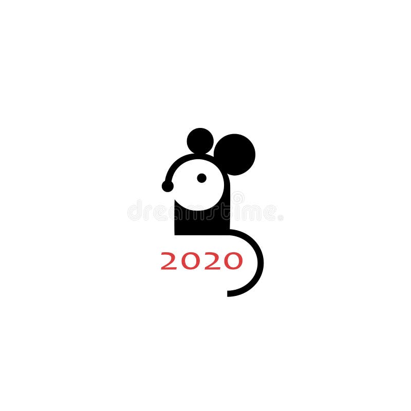 Logo simple Souris symbole 2020 Carte de voeux pour le nouvel an du zodiac animal chinois Conception d'icônes de souris mignonnes illustration libre de droits Logo simple Souris symbole 2020 Carte de voeux pour le nouvel an du zodiac animal chinois Conception d'icônes de souris mignonnes illustration libre de droits