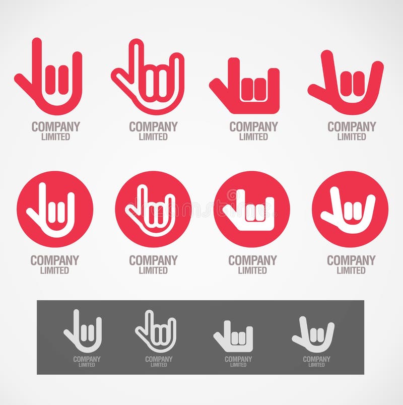 Logo and Symbol design Rock hand and Love hand vector illustration Logo and Symbol design Rock hand and Love hand vector illustration