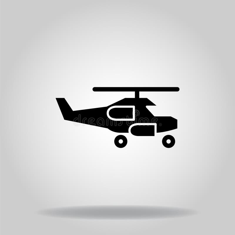 Military helicopter icon or logo in  glyph