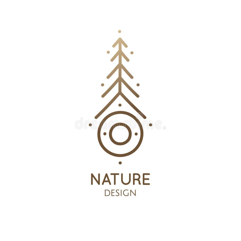 LogoTannenbaum Der Natur Linearer Vektor Abbildung Illustration von