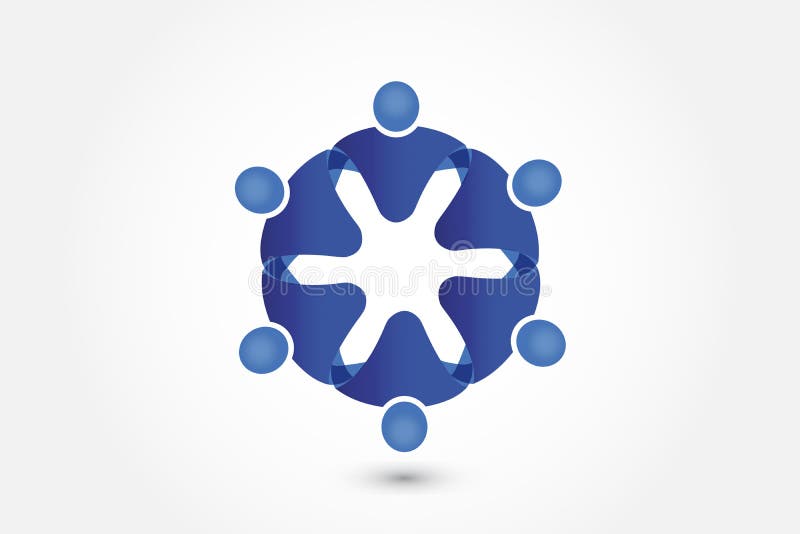 Logo teamwork blue business partners в векторе объятий иллюстрация штока