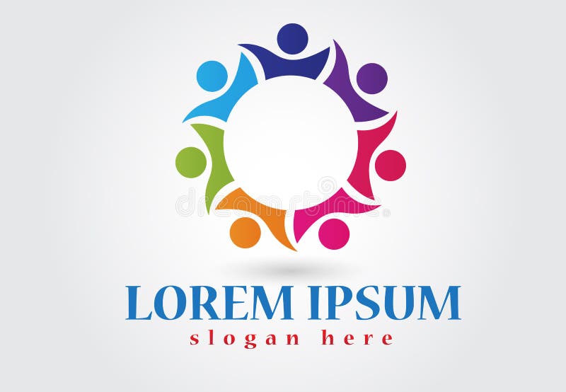 Logo teamwork business people icon web vector image royalty free illustration