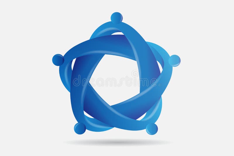Logo teamwork business people unity partners friendship in a hug royalty free illustration