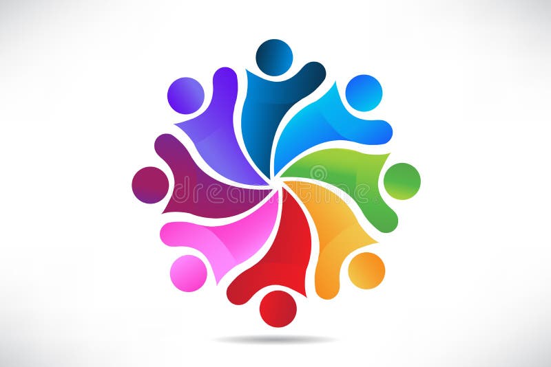 Logo teamwork business people unity partners web vector royalty free illustration