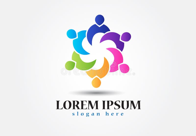Logo teamwork helping people vector image royalty free illustration