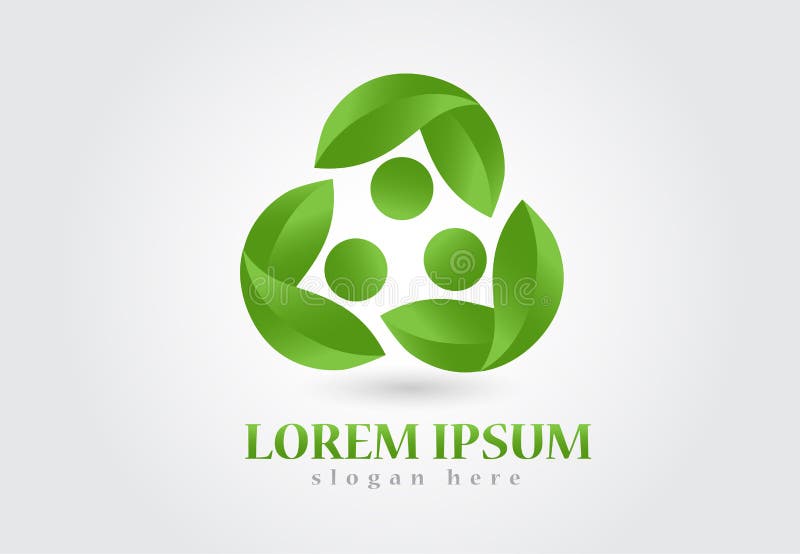 Logo teamwork leafs ecology recycle icon vector image royalty free illustration Logo teamwork leafs ecology recycle icon vector image royalty free illustration