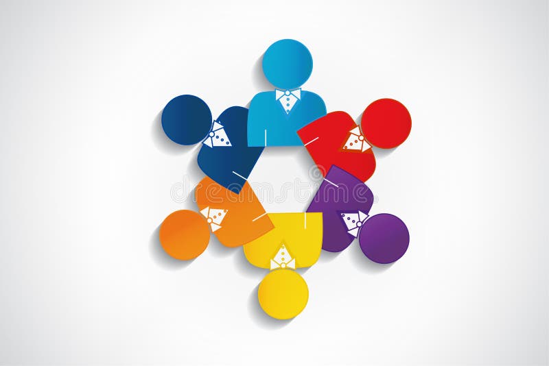 Logo teamwork manager meeting people design vector illustration Logo teamwork manager meeting people design vector illustration