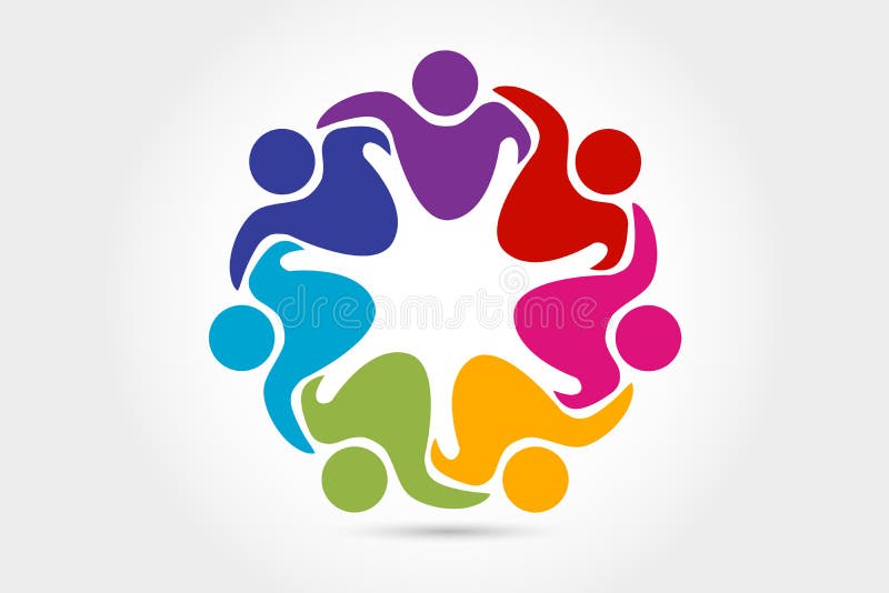 Logo teamwork unity business embraced people