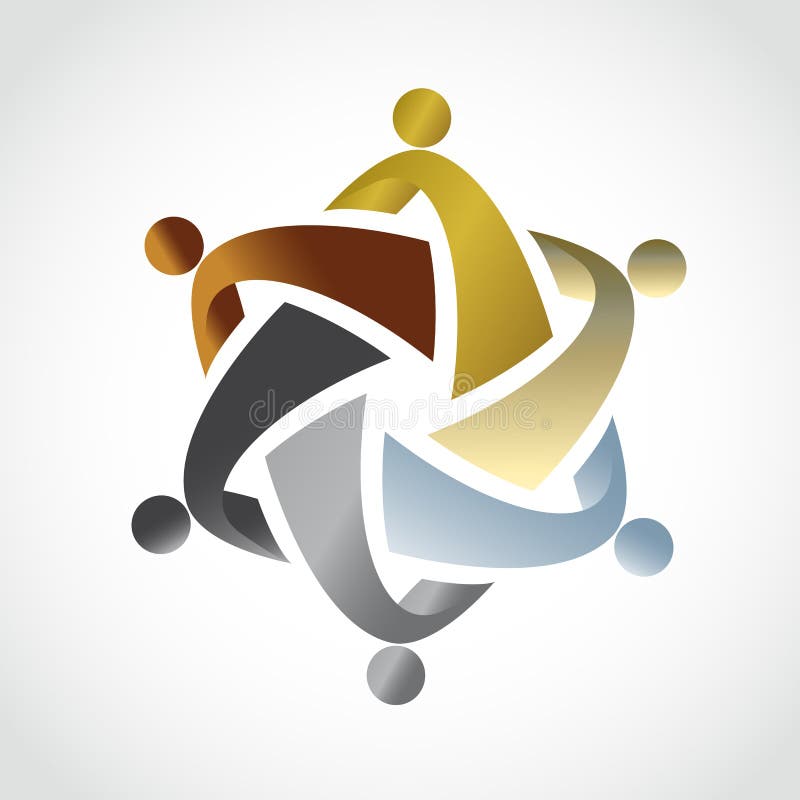 Logo teamwork unity business people vector illustration