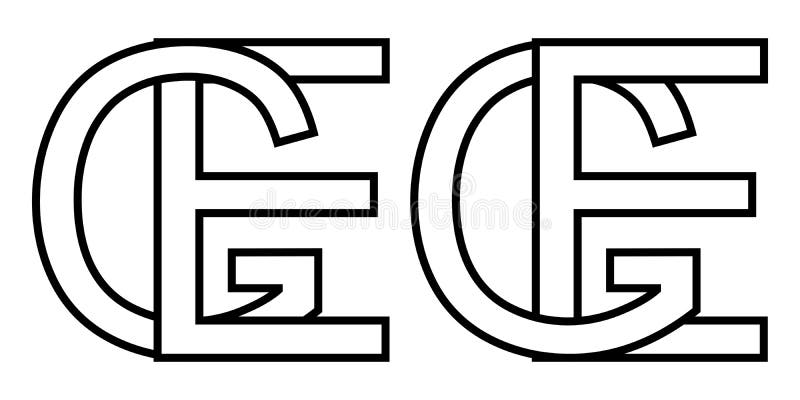 Logo-teken ge b.v. pictogramteken doorweven letters e.g. vectorlogo ge eerste hoofdletters patroon alfabet g e