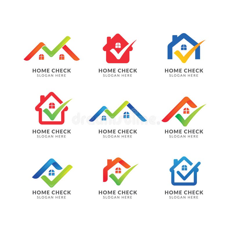 Logo Template casero con la marca de verificación Logotipo para la agencia inmobiliaria real diseño del símbolo del icono del hog stock de ilustración Logo Template casero con la marca de verificación Logotipo para la agencia inmobiliaria real diseño del símbolo del icono del hog stock de ilustración