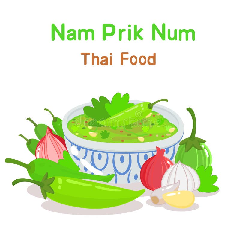 Logo Thai Chili Paste Sauce Vector on Background. Stock Vector