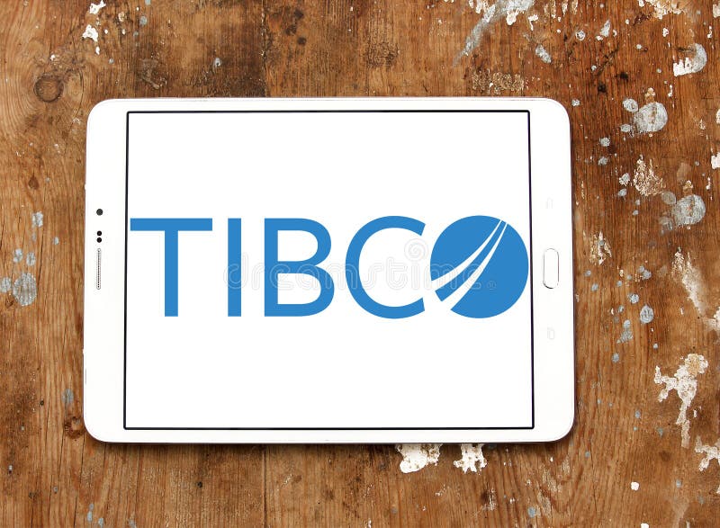 Logo of TIBCO Software company on samsung tablet on wooden background. TIBCO is an American company that provides integration, analytics and event-processing software for companies to use on-premises or as part of cloud computing environments. Logo of TIBCO Software company on samsung tablet on wooden background. TIBCO is an American company that provides integration, analytics and event-processing software for companies to use on-premises or as part of cloud computing environments