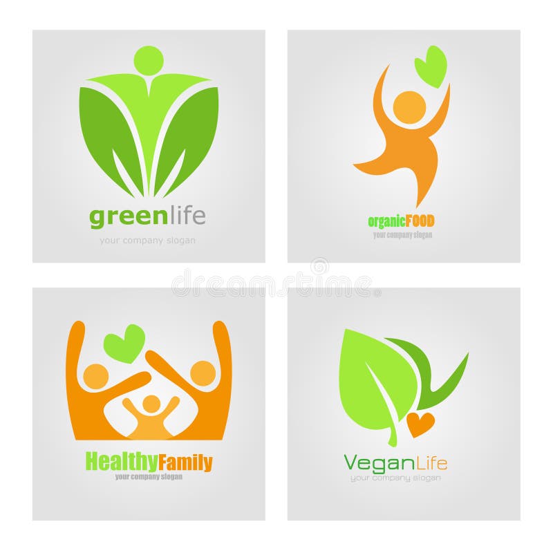 Logo ustawiająca jarska weganin żywności organicznej dieta Zdrowego rodzinnego stylu życia Wektorowa etykietka Detox logo ilustracji Logo ustawiająca jarska weganin żywności organicznej dieta Zdrowego rodzinnego stylu życia Wektorowa etykietka Detox logo ilustracji