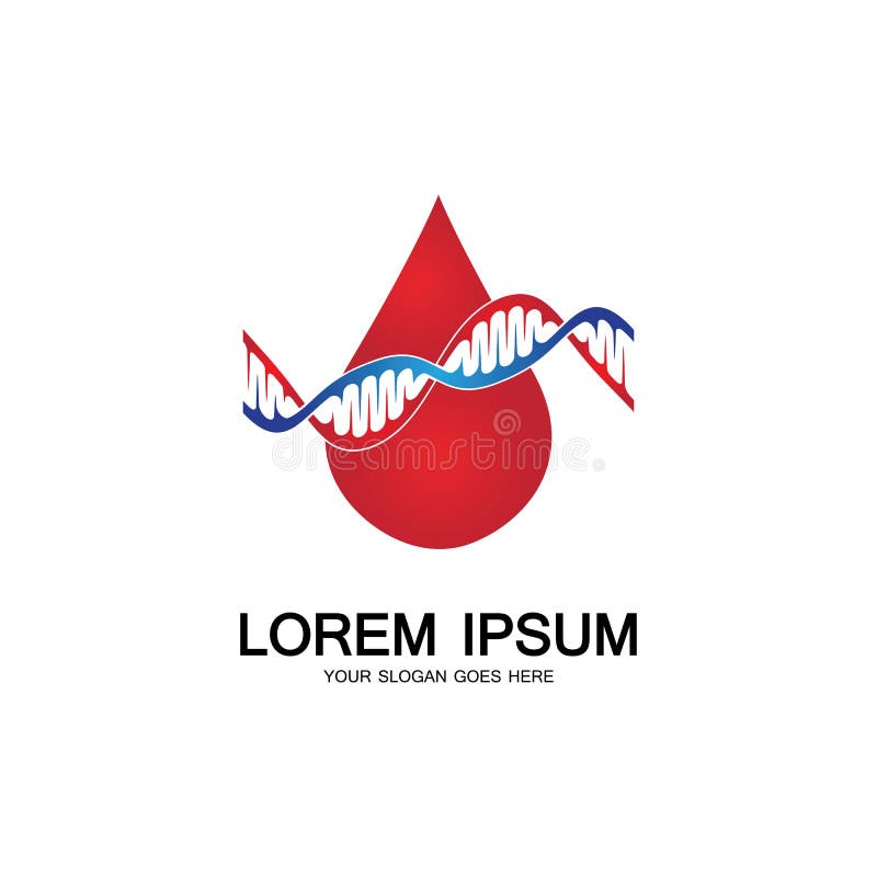 Logo van het bloed dna genetisch pictogram royalty-vrije illustratie