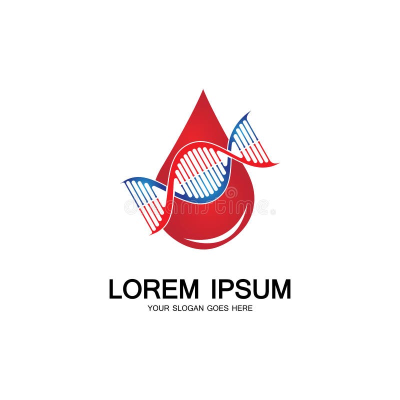 Logo van het bloed dna genetisch pictogram royalty-vrije illustratie