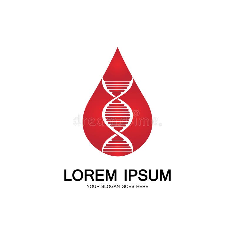 Logo van het bloed dna genetisch pictogram vector illustratie