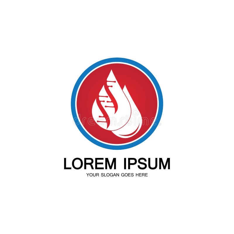 Logo van het bloed dna genetisch pictogram stock illustratie