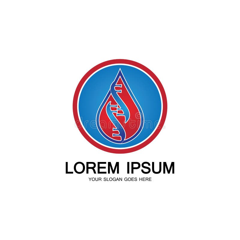 Logo van het bloed dna genetisch pictogram stock illustratie