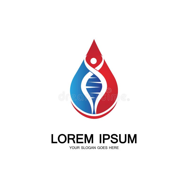 Logo van het bloed dna genetisch pictogram royalty-vrije illustratie