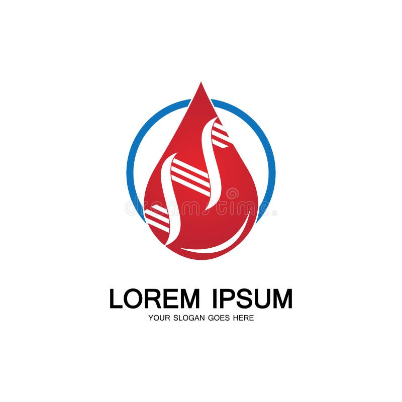 Logo van het bloed dna genetisch pictogram royalty-vrije illustratie