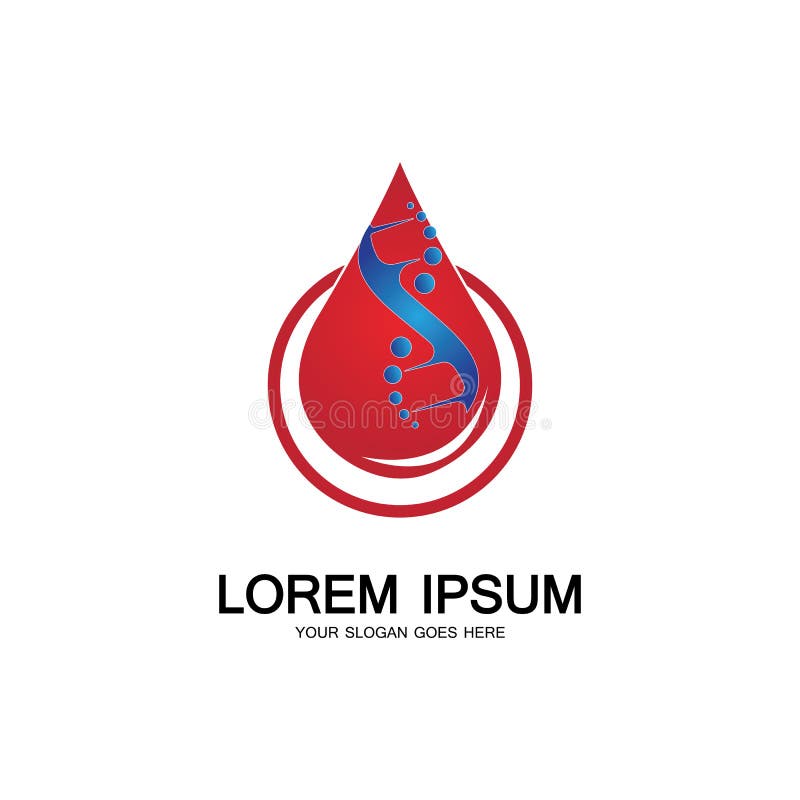 Logo van het bloed dna genetisch pictogram stock illustratie