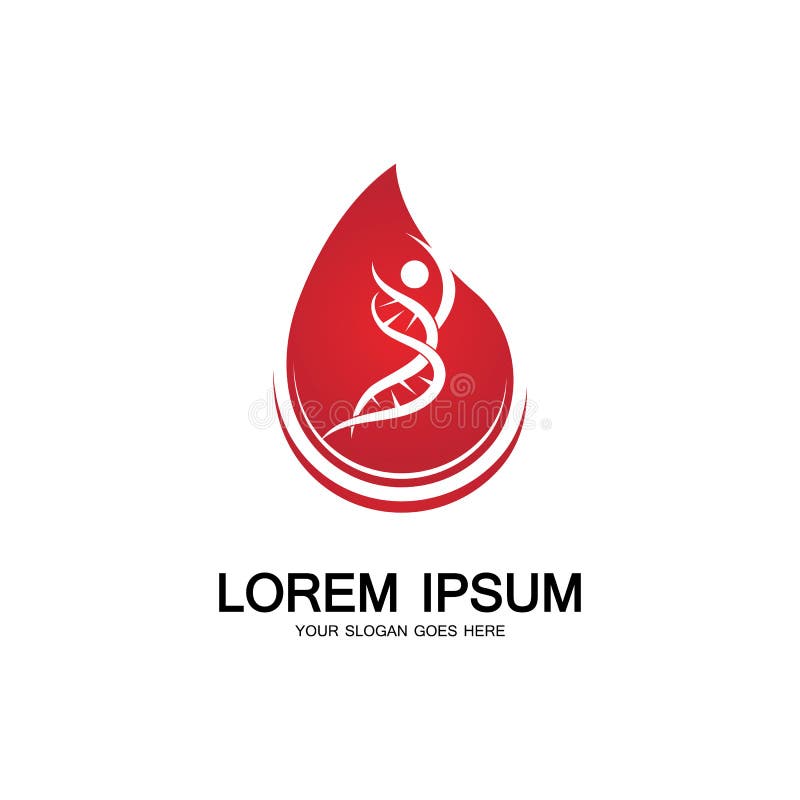 Logo van het bloed dna genetisch pictogram stock illustratie