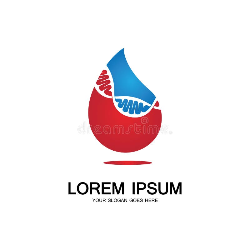 Logo van het bloed dna genetisch pictogram royalty-vrije illustratie