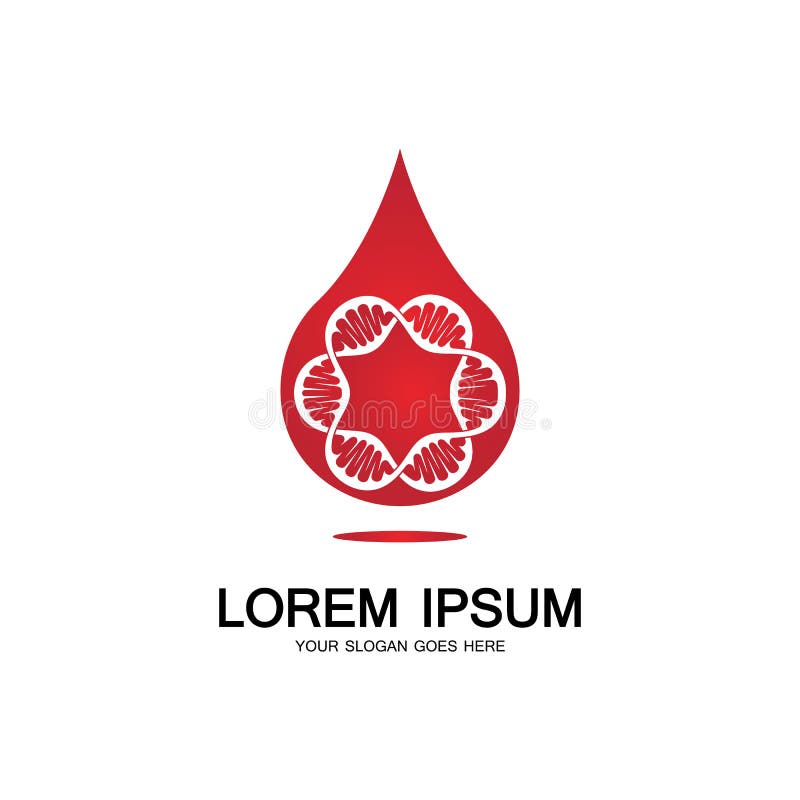 Logo van het bloed dna genetisch pictogram royalty-vrije illustratie