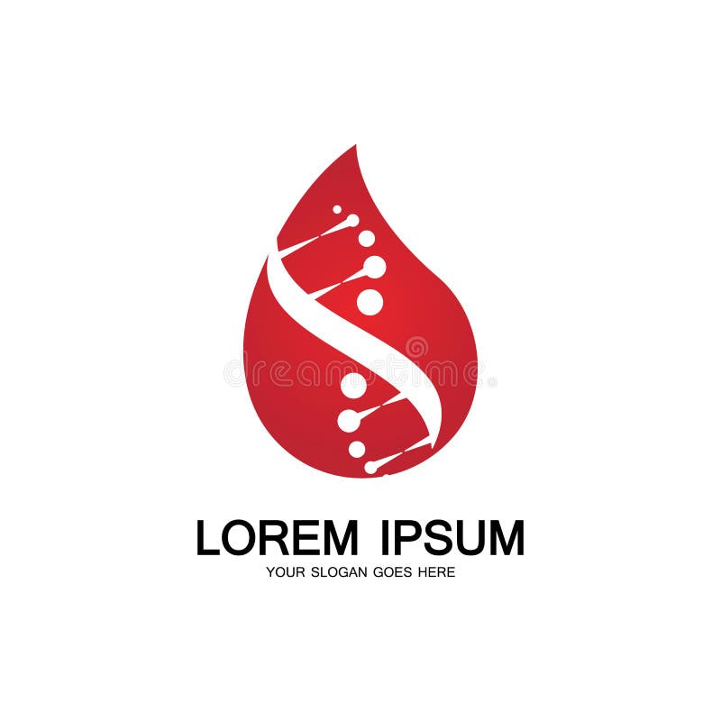 Logo van het bloed dna genetisch pictogram stock illustratie