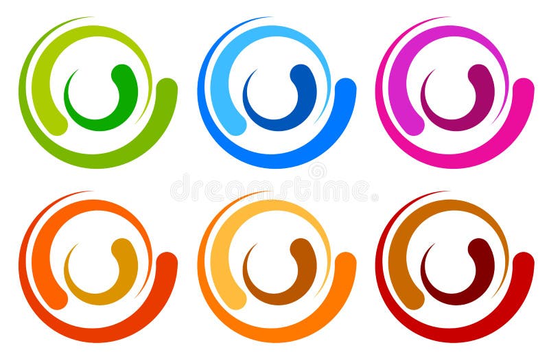 Logo variopinto del cerchio, modelli dell'icona circl segmentato concentrico illustrazione vettoriale Logo variopinto del cerchio, modelli dell'icona circl segmentato concentrico illustrazione vettoriale